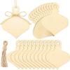 20pcs DIY Wooden Christmas Balls Decoration Craft Baubles Tags Hanging Ornament for Home Christmas Tree New Year Event Festival