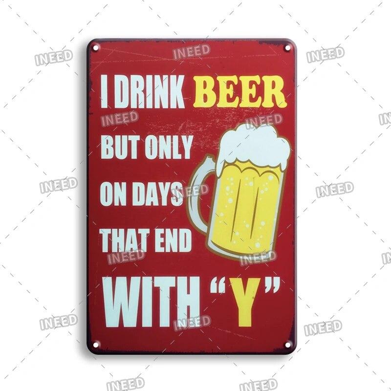 Tin Sign Beer Slod Here Vintage Metal Plaque Retro Metal Plate Funny Drink Vintage Iron Poster for Pub Club Man Cave Bar Decor