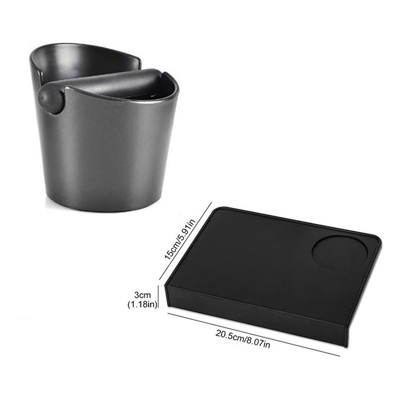 2pcs Coffee Knock Box Shock-Absorbent Coffee Grind Waste Bin for Coffee Grounds Removable Knock Bar Anti-slip Espresso Dump Bin