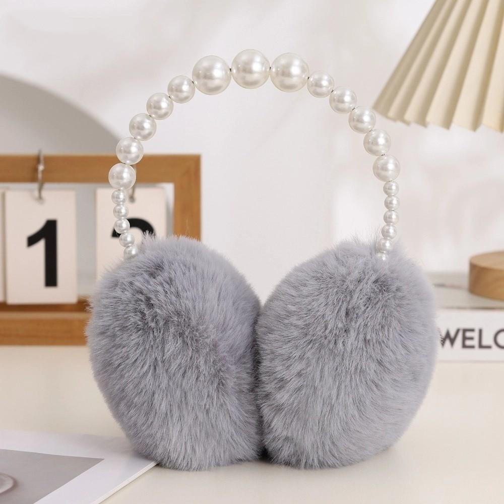 Soft Plush Ear Covers Anti-rabbit Fur Pearl Ear Protect Fashion Ear Muffs Women