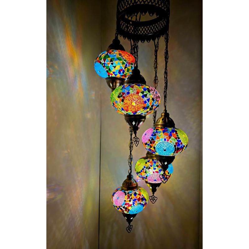 5 шт. Турецкая марокканская цветная мозаика из стекла антикварная лампа мозаичная лампа в богемном стиле Тиффани потолочный подвесной светильник люстра