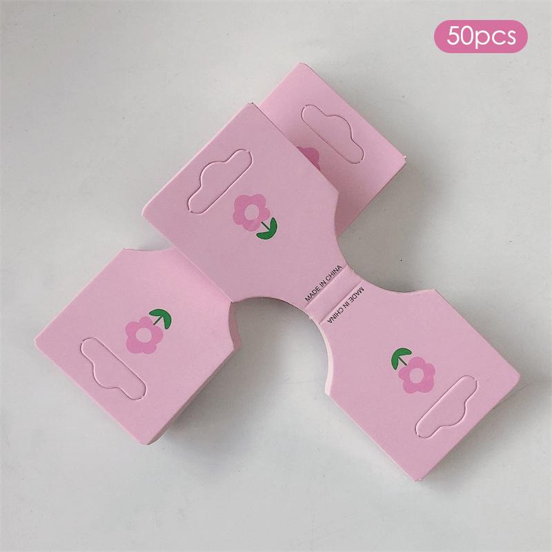 50 шт. розовый цветок складной упаковочный картон для ожерелья ручной работы браслет головной убор повязка на голову дисплей карты розничная торговля подвесные этикетки