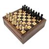 Handmade Hand Crafted Mini Wooden Chess Vintage Traveller Chess Set, Old Time Wooden Chess Board, Unique Mini Portable Replica Chess Board