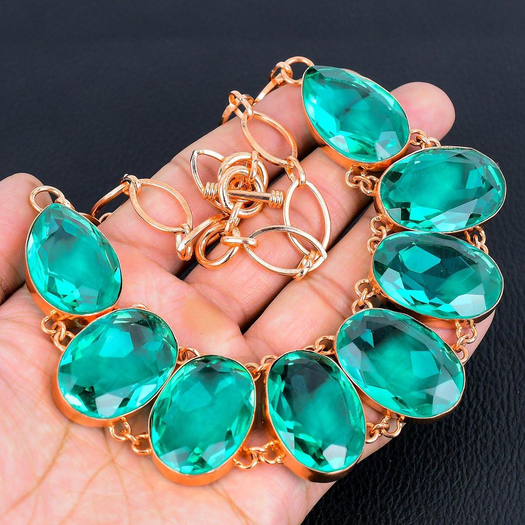 Ювелирные изделия с индиколитом, ювелирные изделия из ожерелья ручной работы, прекрасное медное ожерелье, ювелирные изделия из драгоценных камней, регулируемое ожерелье-цепочка для женщин