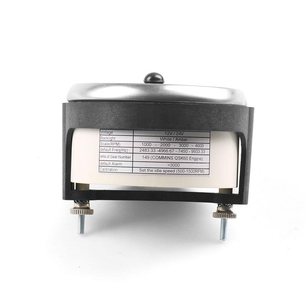 85 мм тахометр 0-4000 об/мин 12 В/24 В об/мин датчик янтарного/белого света тахометр с ЖК-дисплеем счетчик моточасов для дизельного автомобиля, лодки, мотоцикла