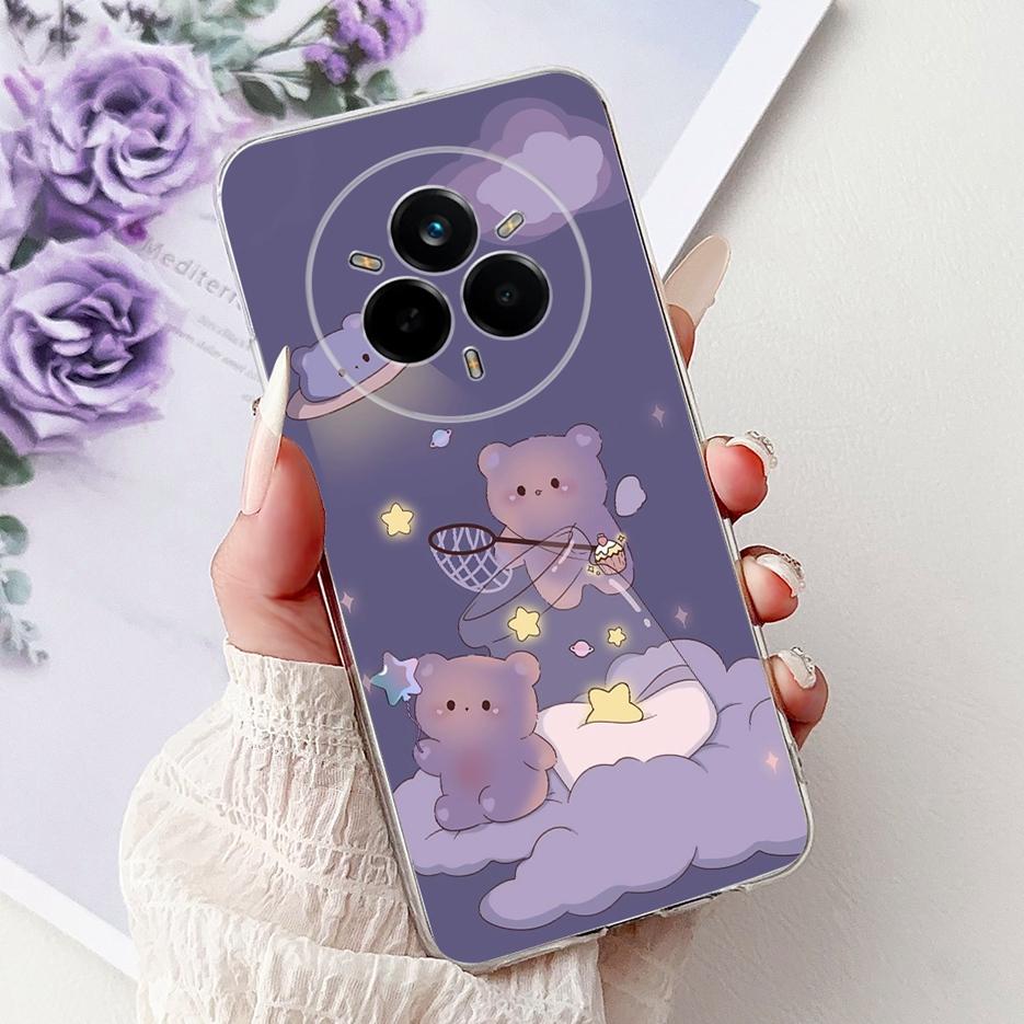 Чехол для Realme 14 Pro Plus RMX5051 Красивые Цветы Рисованный Чехол Мягкий Силиконовый Чехол Для Realme 14 Pro Realme14 Pro+ 5G Чехлы