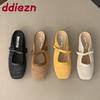 Fashion Fashion Shallow Designer Buckle Ladies Flats Mary Janes Shoes Female Slip On Footwear Weave Women Flats With Shoes Mules