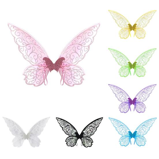 Крылья феи для детей и взрослых, крылья бабочки феи, костюм на Хэллоуин, блестящие крылья ангела, аксессуар для косплея эльфа для девочек и женщин