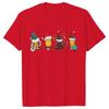 Merry Christmas Beers Men's T-shirt Drinking Lover Tees Shirt Funny Santa Beer Christmas Lights Graphic Oversized Tops for Men