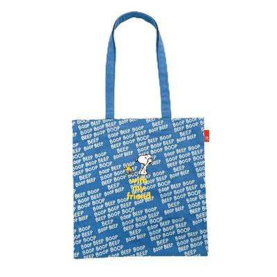 8400 Snoopy легкая вертикальная сумка-тоут из переработанного хлопка IP Tall Peanuts 9 л [Rootote] (05 Синий)