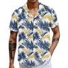 Мужская повседневная свободная рубашка с короткими рукавами, модная рубашка с принтом, топ