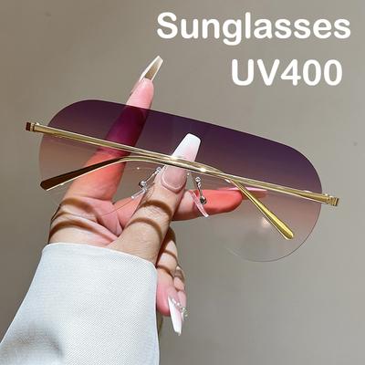 Модные солнцезащитные очки в металлической оправе UV400 Модные уличные очки для женщин Для активного отдыха и путешествий Защитные от УФ-излучения Очки унисекс