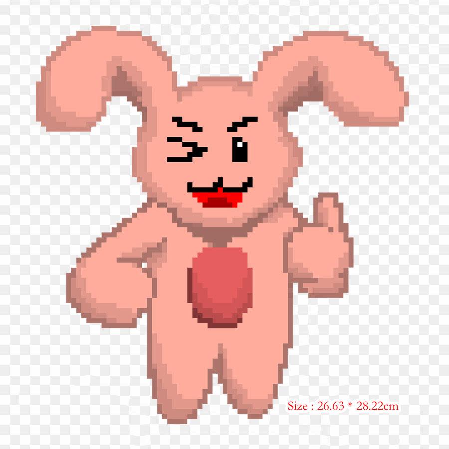 Cartoon Pixel Art Iron On Heat Transfer Printing Vinyl Patches Sticker for Clothes DIY Appliques Washable Patches