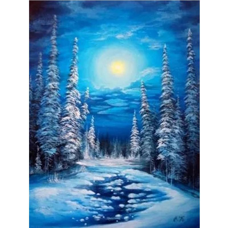5D DIY Алмазная картина мультфильм лунный пейзаж Алмазная вышивка Набор для вышивки крестом Полный горный хрусталь Мозаика Домашний декор