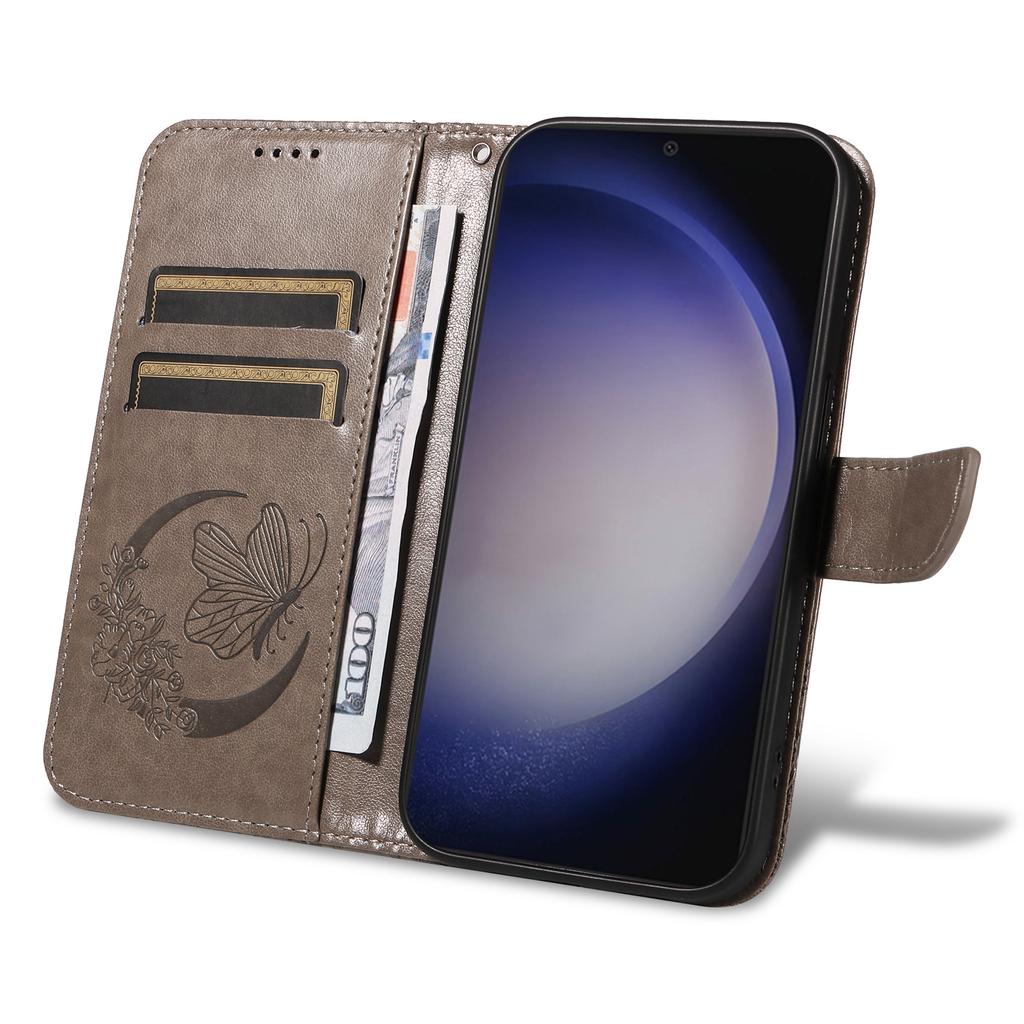 Кожаный чехол-книжка с большим тиснением бабочки для серии Samsung. Galaxy S7 S8 S9 S10 S20 S21 S22 S23 S24 Series, Note Series, A Series, J Series, M Series...