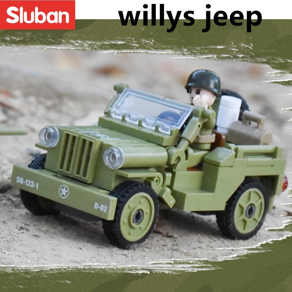 143 шт. B0853 WW2 армия Willys Jeep модель Building Block игрушечные лошадки детские кирпичи военная конструкция подарок для мальчиков