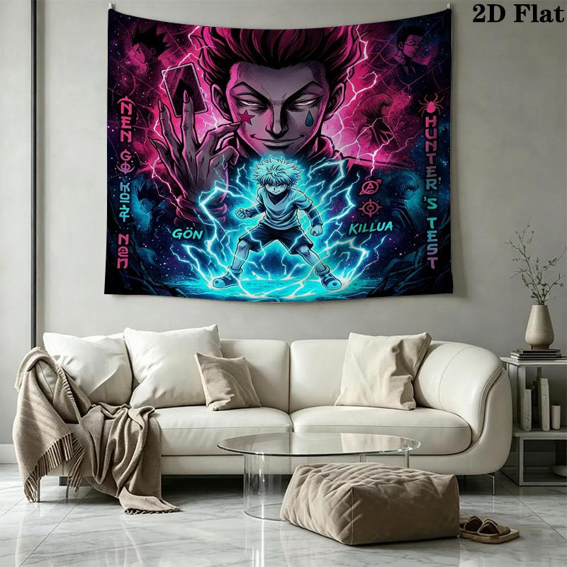 Настенный гобелен Hunter X Hunter Эстетичный настенный подвесной тканевый плед Декоративные гобелены для спальни гостиной Домашний декор