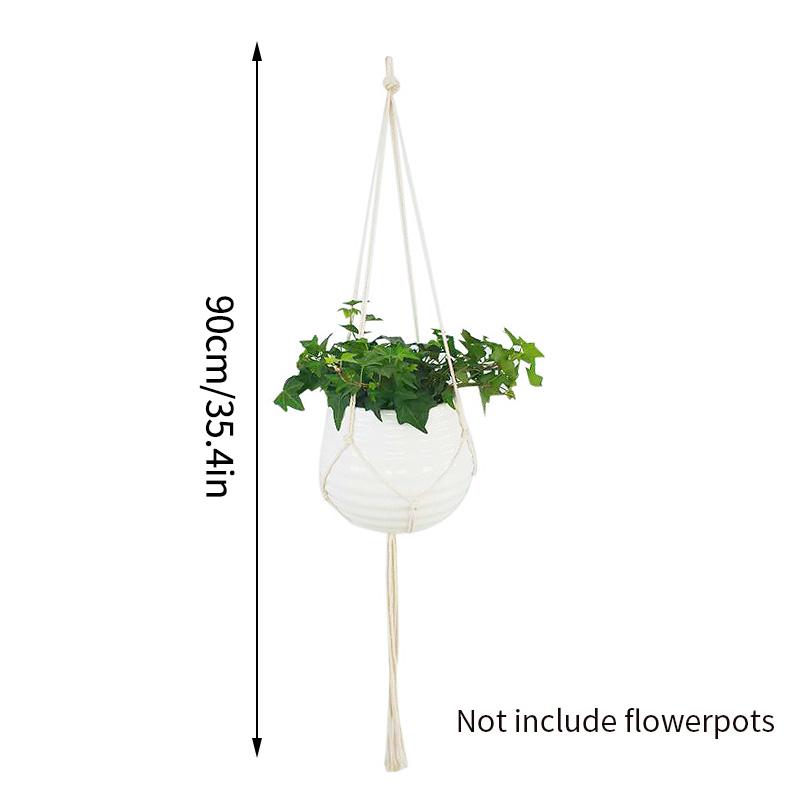 Macrame Hanging Baskets Woven Cotton Handmade Flower Basket Wall Plant Hanger Pot Indoor Bonsai Balcony Knotted Lifting Rope