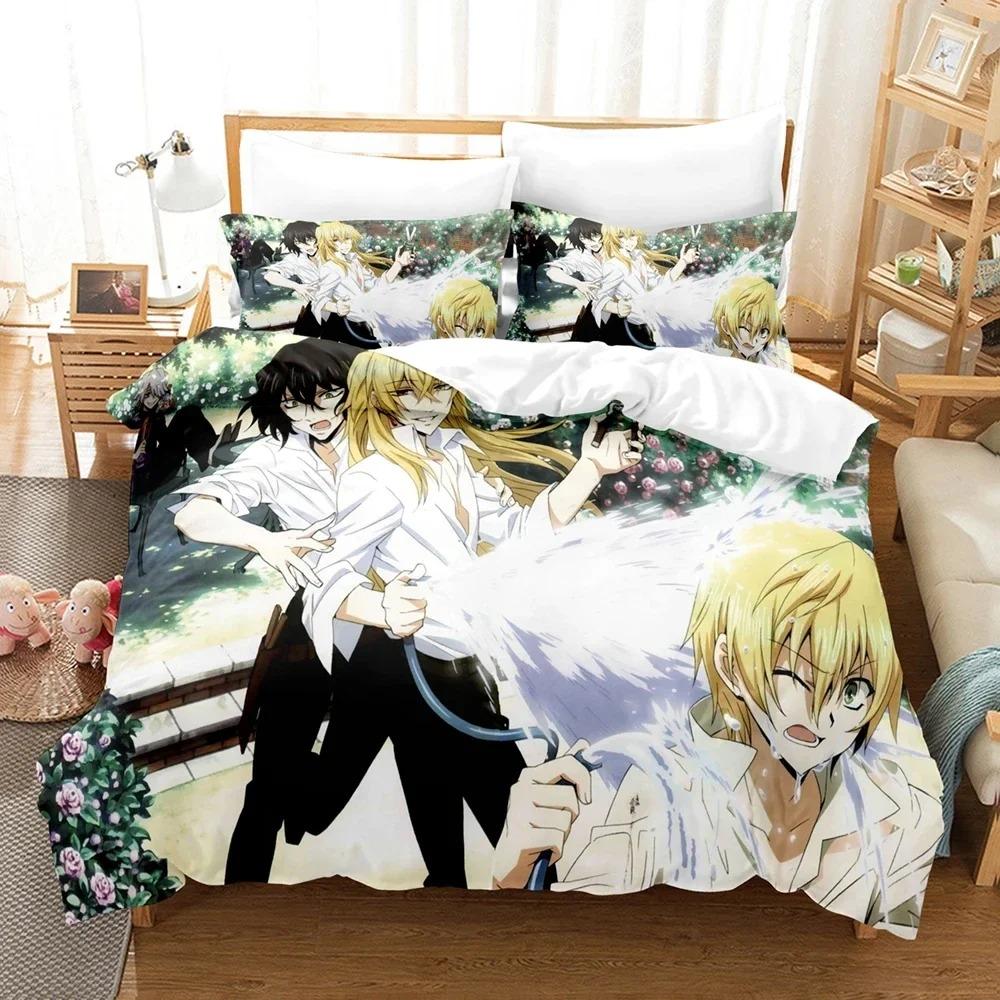 3D Print Anime Pandora Hearts Bedding Set,Duvet Cover Bed Set Quilt Cover Pillowcase,King Queen Twin Size Boys Girls Adults