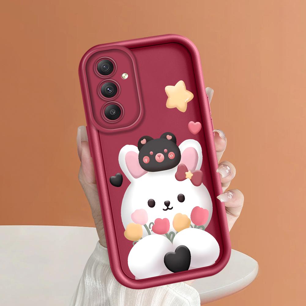 Soft Silicone Square Ladder Printing Pattern Phone Casing Full Cover Camera Shockproof Protection Rubber Case for Samsung