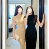 Women's Summer Sexy One-Shoulder Irregular Slit Midi Dress