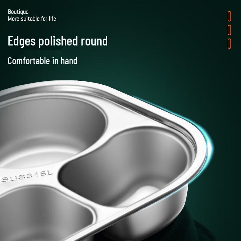 Chahua 316 Stainless Steel Kids Divided Dinner Plate Set