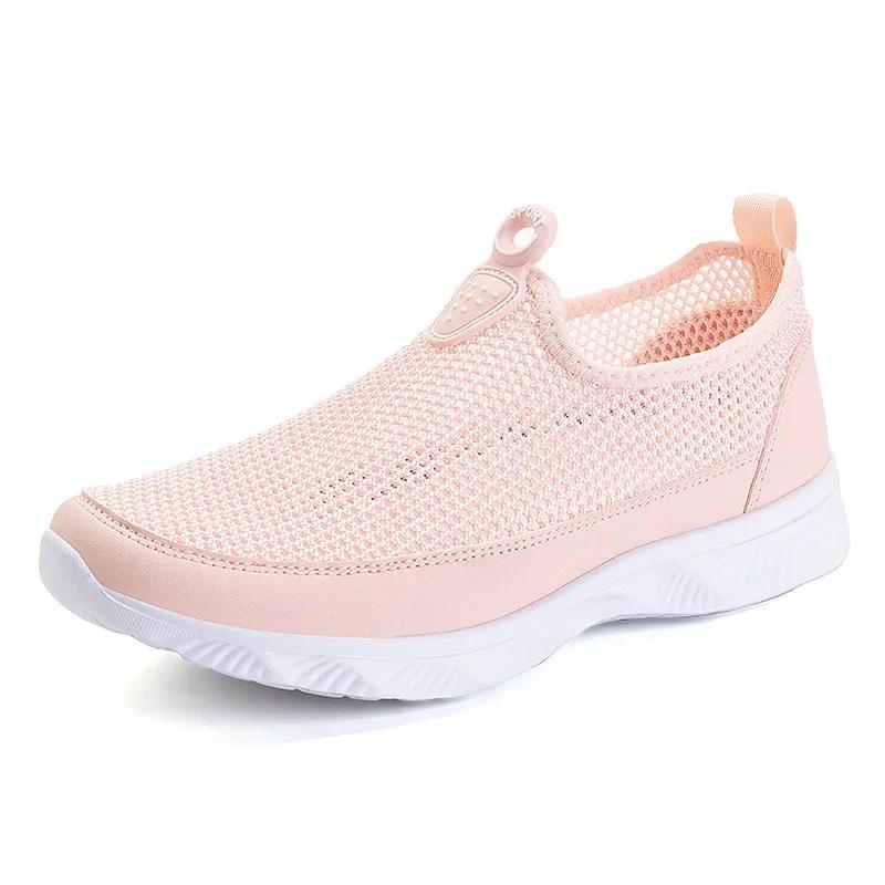 Модная женская обувь большого размера, сетчатая легкая дышащая повседневная обувь для женщин, модные удобные женские кроссовки для активного отдыха 2024
