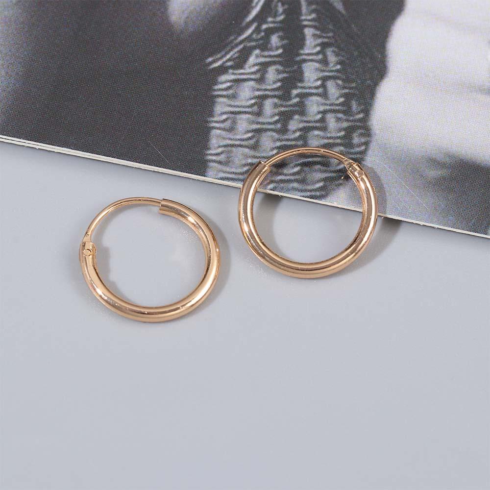 Женские Креативные Серебряные 3 Размера Маленький Круг Золотой Хип-Хоп Круглые Серьги Модные Украшения Серьги-Кольца