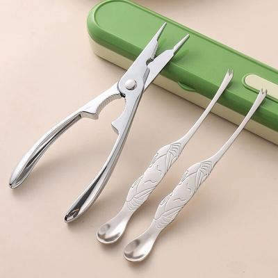 1 набор инструментов для поедания крабов из нержавеющей стали 304, креативная вилка для крабов и щипцы для крабов для домашнего использования, кухонный инструмент