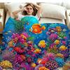 Underwater Artbig Fish Art Print Flannel Blanket High Quality Warm Comfortable Cover for All Seasons Perfect for Gifts Home Decor