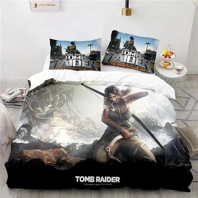 3D печать Игра Tomb Raider Удобный Пуховый Пододеяльник Наволочка Постельный Набор Детская Спальня Декорация Домашний Текстиль