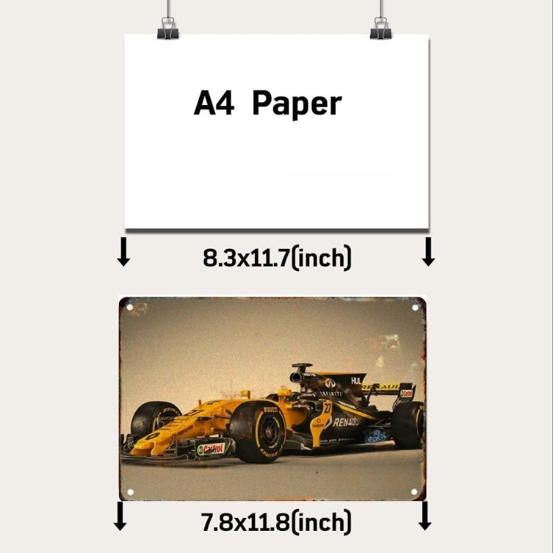 Metal Tin Metal Poster F1 Racing Tin Sign Metal Plaque Poster for Bar Club Wall Decor Retro Bedroom Vintage Wall Plate Pendant