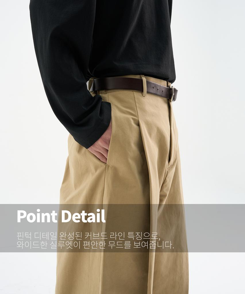 TRIP LE SENS Fw Side Pintuck Curved Pants_Beige