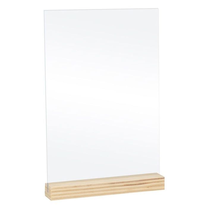 Plaques en plexiglass - ARTEMIO - 10 x 15 cm - Transparent - 10 pièces - Socles en bois