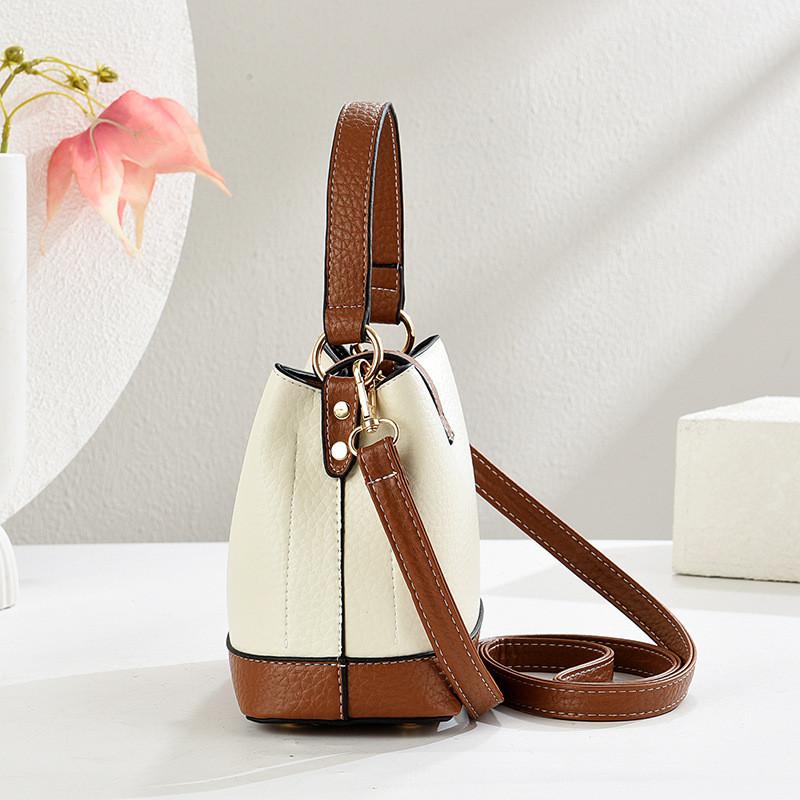 IELGY Ladies Messenger Bag Fashion Contrast Color Portable Bucket Bag