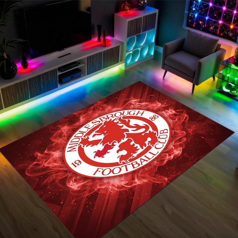 Middlesbrough Design Crystal Velvet Carpet Cozy Non?Slip Printed Rug For Bedroom Living Room Entrance