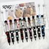 Rhinestone Ballpoint Pen Glitter Beadable Pen, Bow Beaded Handmade DIY Decorative Ink Bling Black Pens for Making, School Office Supplies Sweet Style