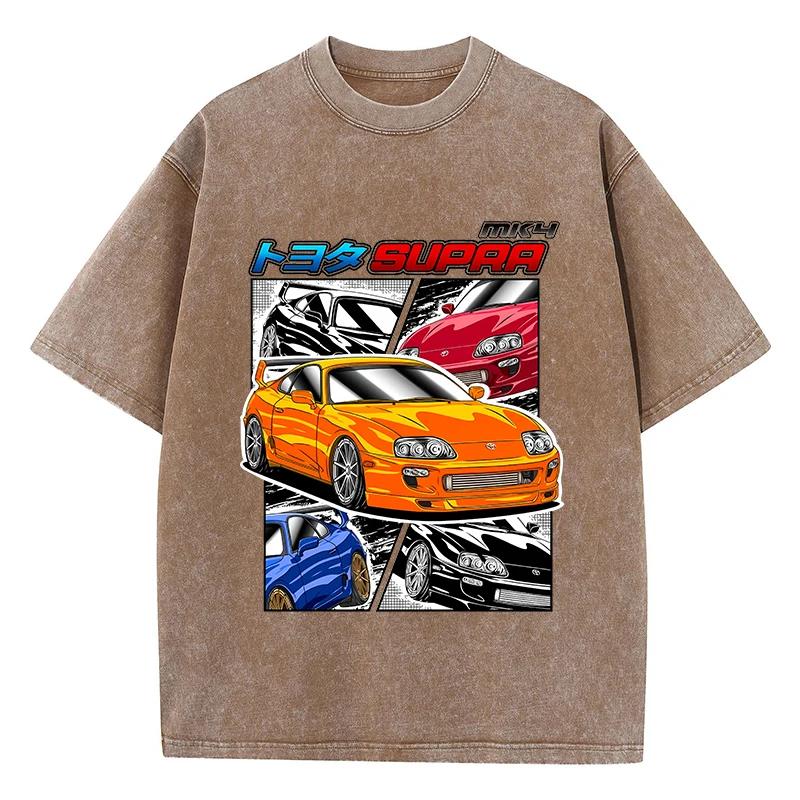 Уличные женские футболки с принтом комикса Supra Racing, с коротким рукавом, удобные хлопковые оверсайз топы, летняя одежда
