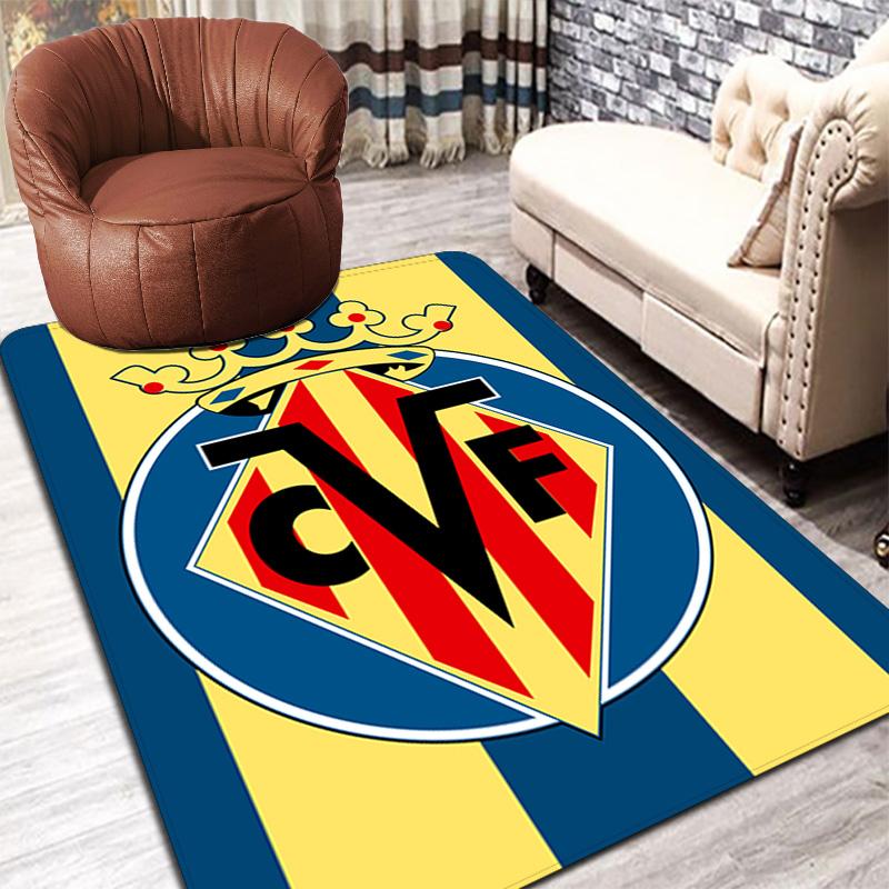 Villarreal FC Pattern Rug Floor Mat for Living Room or Bedroom Soft and Comfortable Carpet a Gift for Birthday and Holiday.