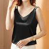 Camisole Top V-neck Sleeveless Colorfast Breathable Anti-pilling Workwear Polyester Women's Solid