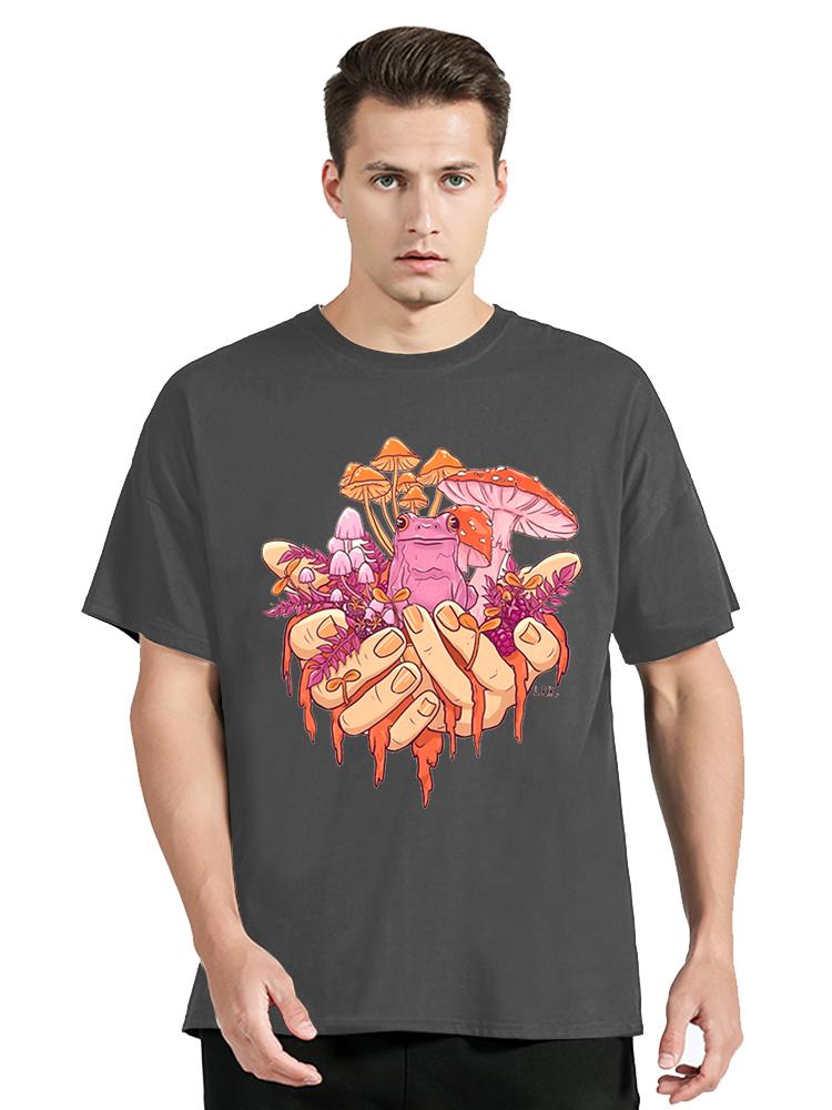 Mushroom T-Shirt Women Comic Streetwear Men Cotton T Shirt Tees Graphic Oversized Tshirt Clothe