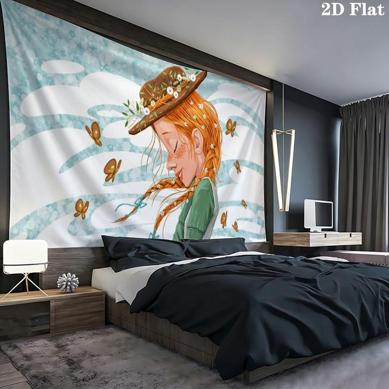 Anne Wall tapestry, aesthetic printed fabric blanket, suitable for bedroom, living room, and home decor.