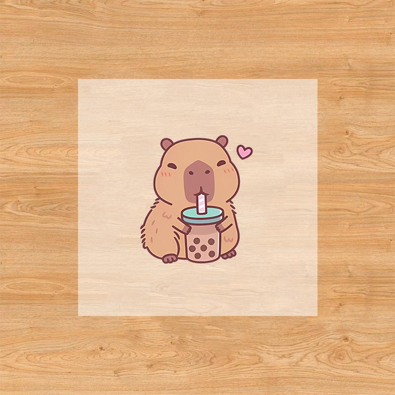 Capybara Child Short Sleeve Tshirt Girls Cartoon Capybara Letters AZ Cotton Tops Kawaii Summer Casual Tees Kids Birthday Gifts