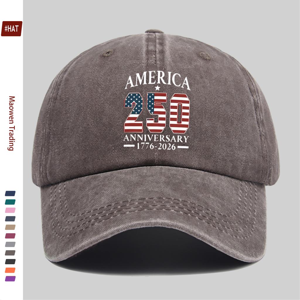 pc American Th Anniversary Pattern Printed Baseball Cap Trucker Sun Hat Easy Comfortable Lightweight Papa Hat Dad Mom Ind
