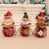 Christmas Decoration Supplies Linen Bag Cartoon Three-Dimensional With Bell Closing Gift Bag Candy Bag