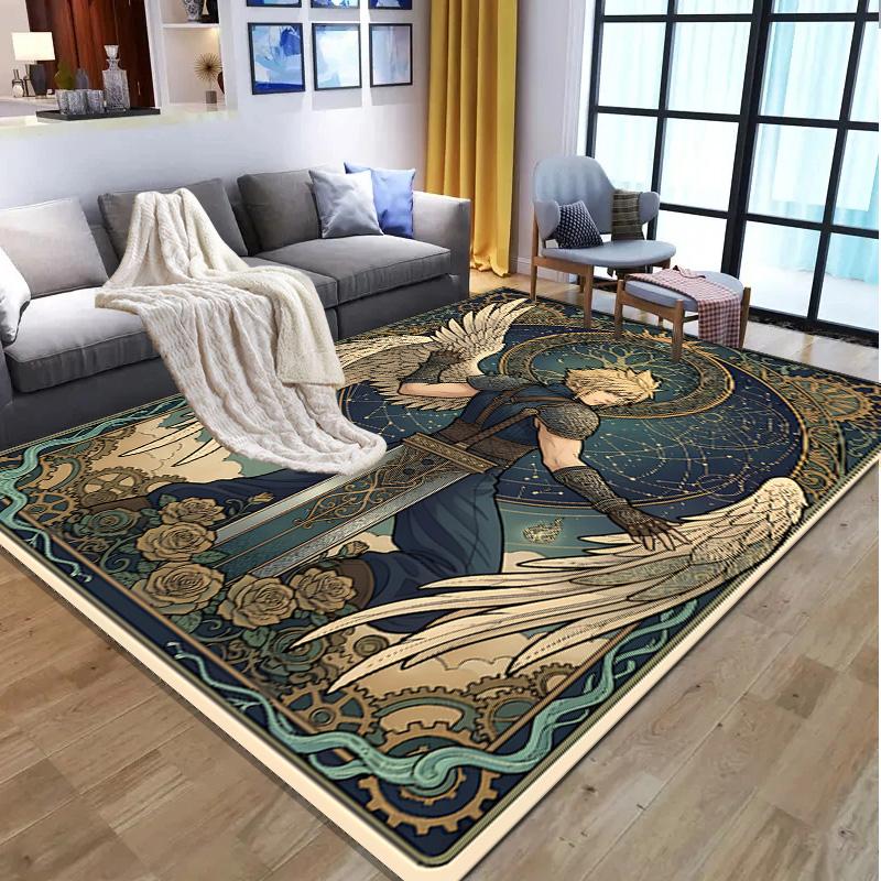 Final Fantasy Pattern Rug, Indoor/Outdoor Mat, for Picnic, Gameroom, Bedroom, Office, Living Room, Home Decor Carpet, Birthday Gift