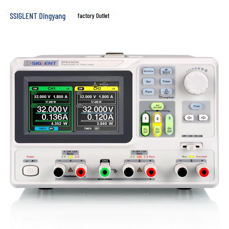 Siglent SPD3303X-C Programmable 3-Channel DC Power Supply, 32V/3.2A*2, 5V/3A
