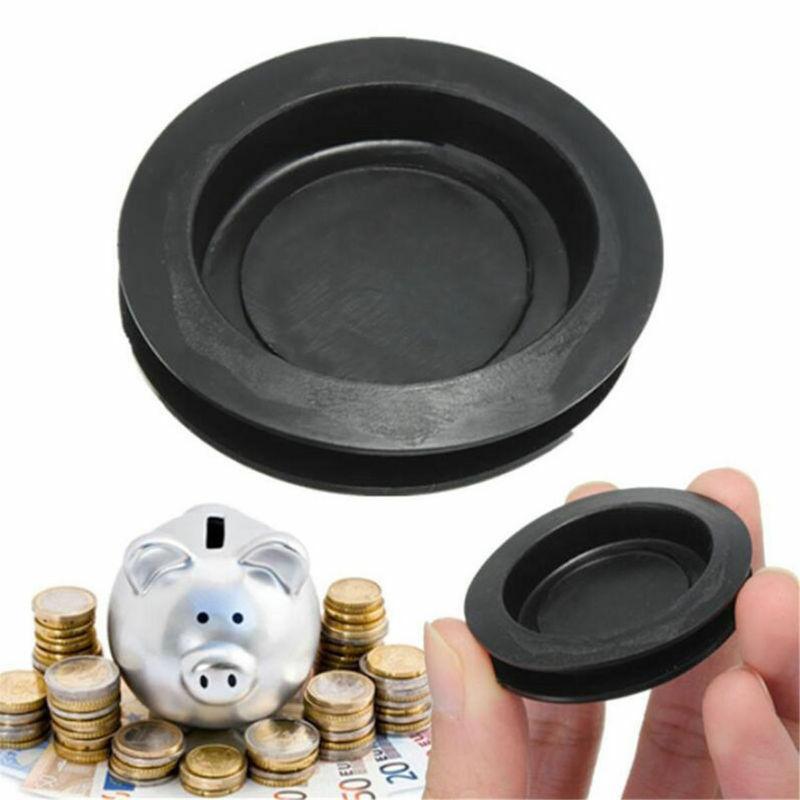 New Rubber Money Coin Saving Box Piggy Bank Closure Plug Stopper Cover Black OD:42mm ID:32mm