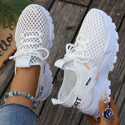 Женская повседневная спортивная обувь - Дышащая сетка, Легкие кроссовки на шнуровке