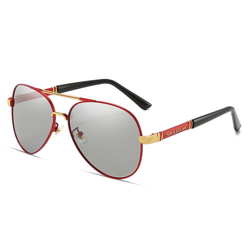 Мужские фотохромные поляризационные солнцезащитные очки в металлической оправе, модный дизайн, очки-пилоты для мужчин, мужские солнцезащитные очки с антибликовым покрытием UV400 для вождения